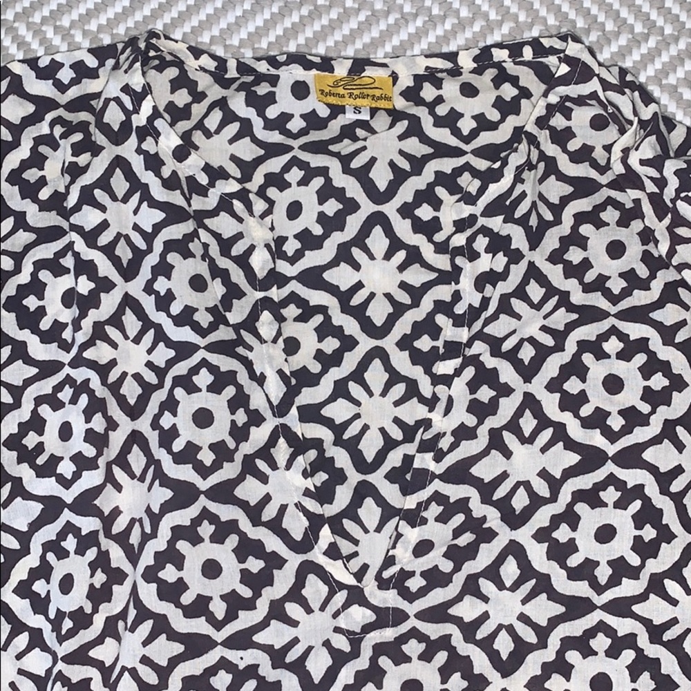 Roberta Roller Rabbit brown pattern tunic S - Picture 4 of 4